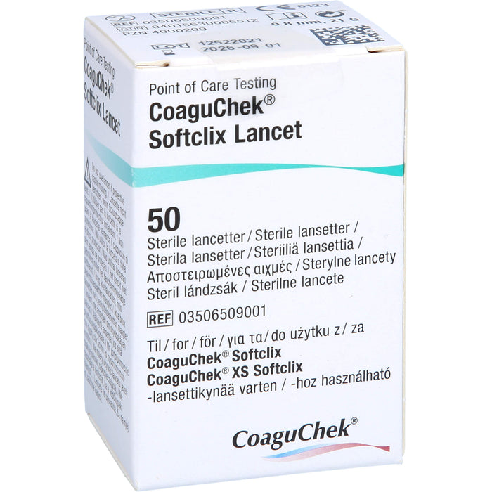 CoaguChek Softclix Lancet sterile Lanzetten zur sanften Blutentnahme, 50 St. Packung