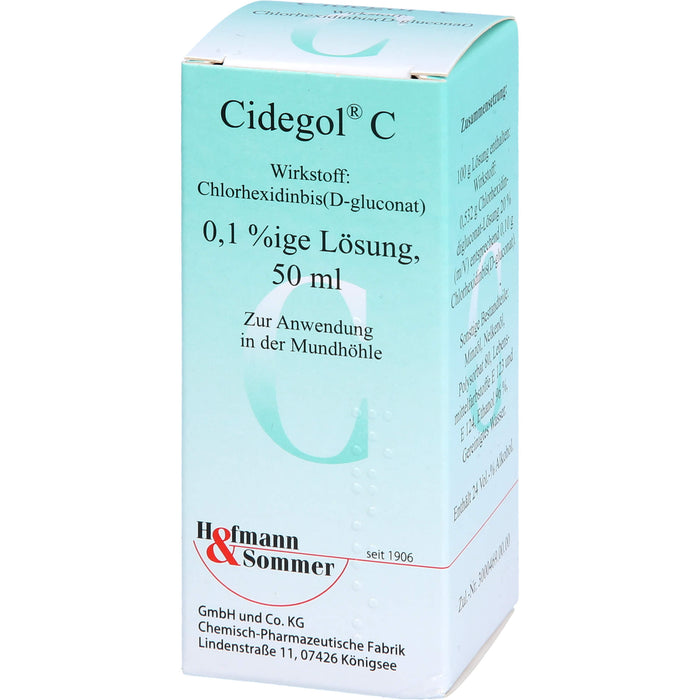 Hofmann & Sommer Cidegol C Lösung zur vorübergehenden Keimzahlverminderung im Mundraum, 50 ml Lösung