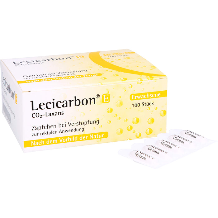 Lecicarbon E CO2-Laxans Zäpfchen bei Verstopfung, 100 pc Suppositoires