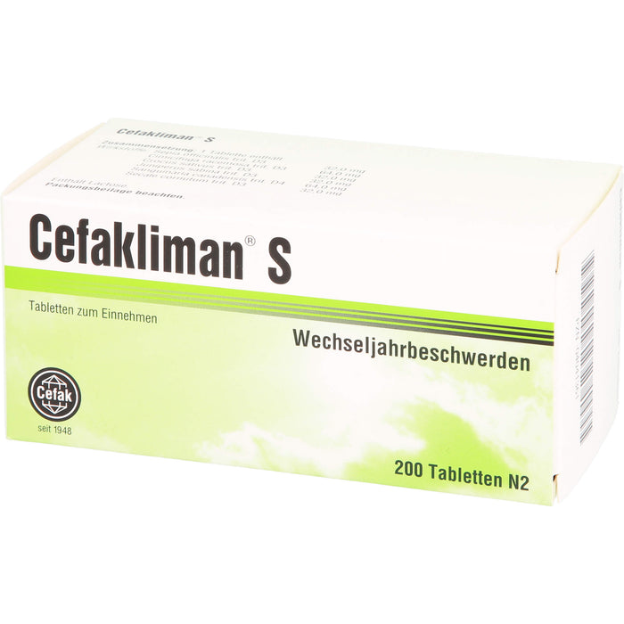 Cefakliman S Tabletten bei Wechseljahrbeschwerden, 200 St. Tabletten