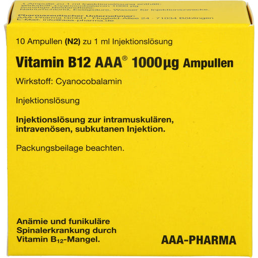 Vitamin B12 AAA 1000 µg Ampullen, 10 St. Ampullen