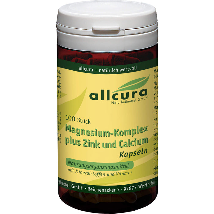 Allcura Magnesium Komplex Kapseln mit Zink + Calcium, 100 St. Kapseln