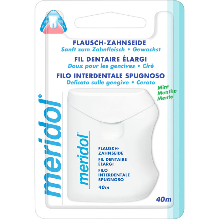 meridol Flausch-Zahnseide Mint gewachst 40 m, 1 pc Fil dentaire