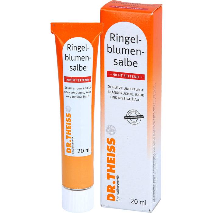 Dr.Theiss Ringelblumen Salbe nicht fettend schützt und pflegt beanspruchte, raue und rissige Haut, 20 ml Salbe
