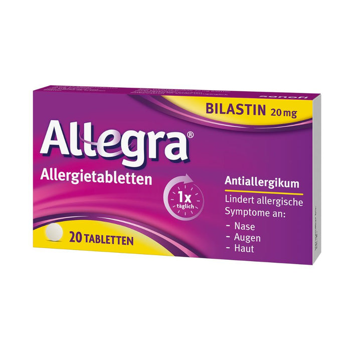 Allegra 20 mg Allergietabletten lindert allergische Symptome, 20 St. Tabletten