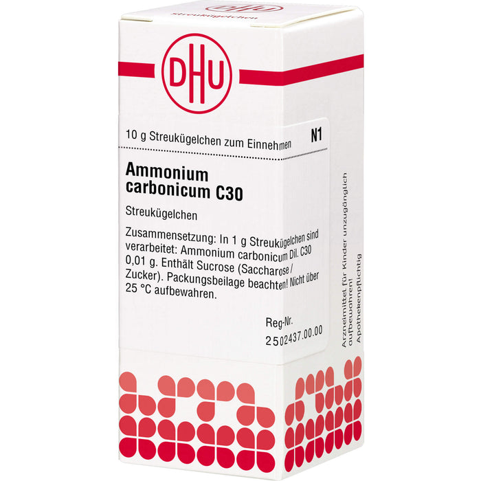 Ammonium carbonicum C30 DHU Globuli, 10 g Globules