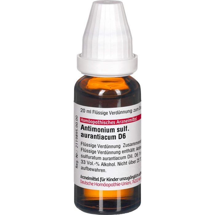 DHU Antimonium sulfuratum aurantiacum D6 Dilution, 20 ml Solution