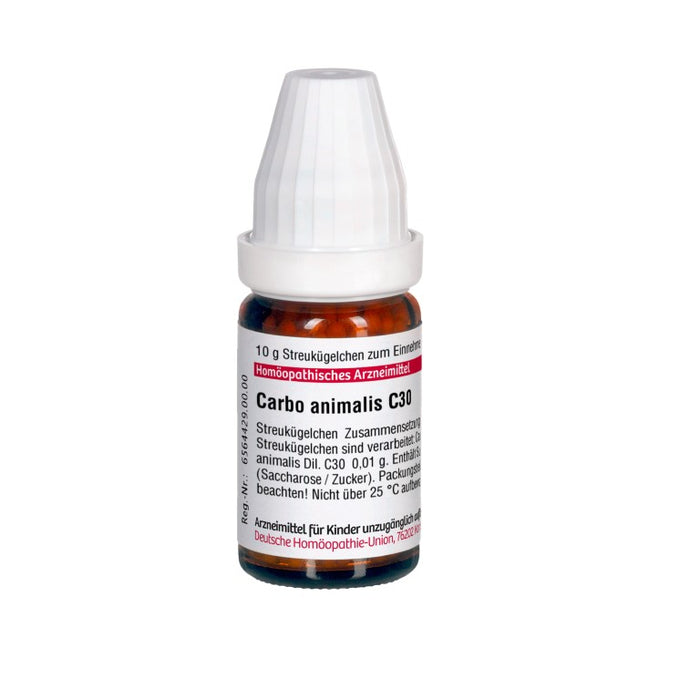 Carbo animalis C30 DHU Globuli, 10 g Globules