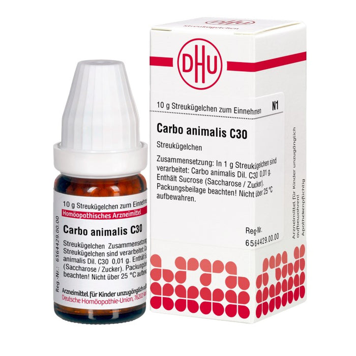Carbo animalis C30 DHU Globuli, 10 g Globules