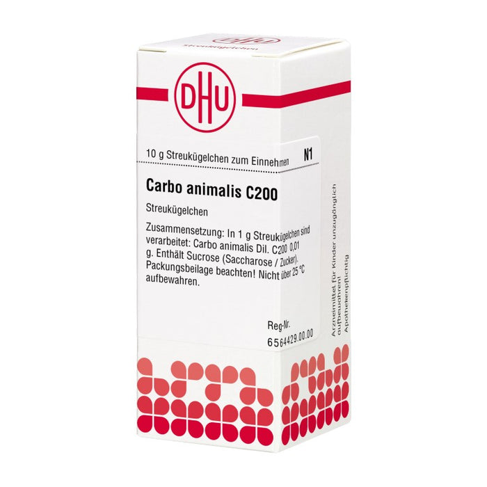 Carbo animalis C200 DHU Globuli, 10 g Globules