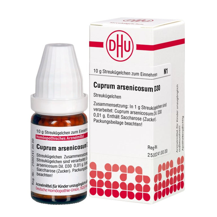 Cuprum arsenicosum D30 DHU Globuli, 10 g Globules