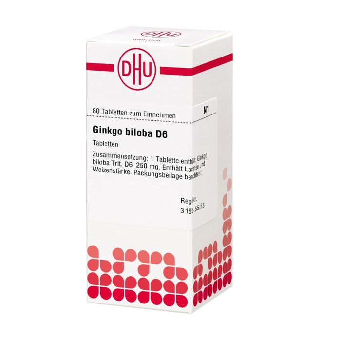 Ginkgo biloba D6 DHU Tabletten, 80 pc Tablettes