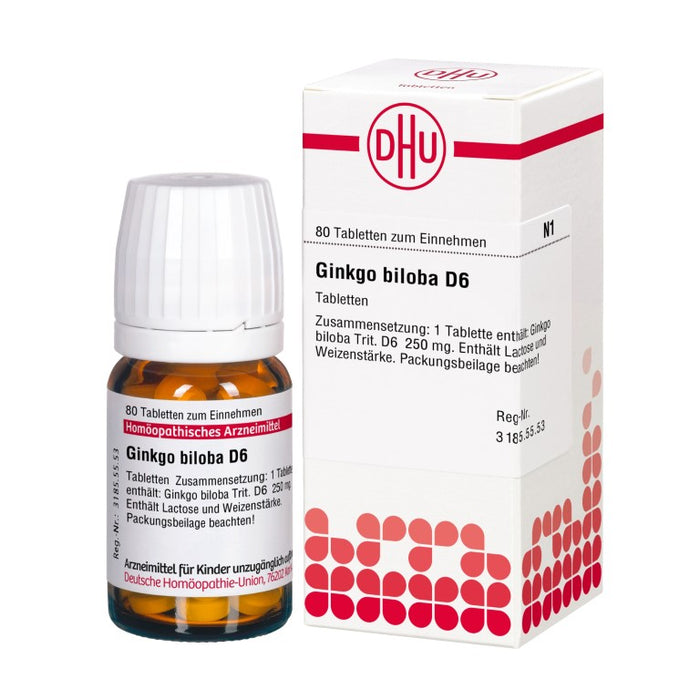 Ginkgo biloba D6 DHU Tabletten, 80 pc Tablettes