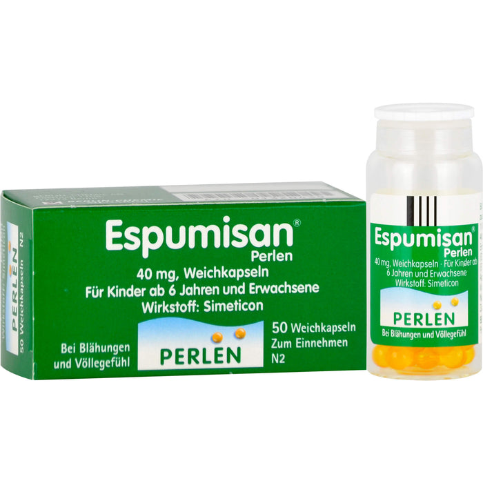 Espumisan Perlen 40 mg Emra Weichkapseln gegen Blähungen, 50 pcs. Capsules
