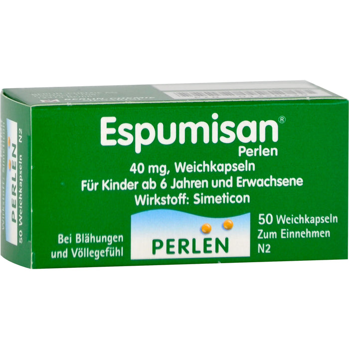 Espumisan Perlen 40 mg Emra Weichkapseln gegen Blähungen, 50 pcs. Capsules