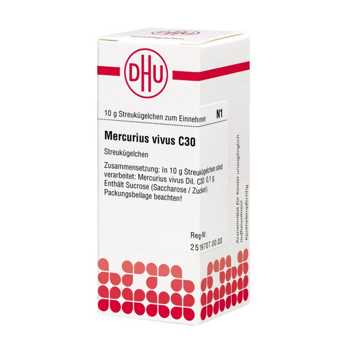 Mercurius vivus C30 DHU Globuli, 10 g Globules