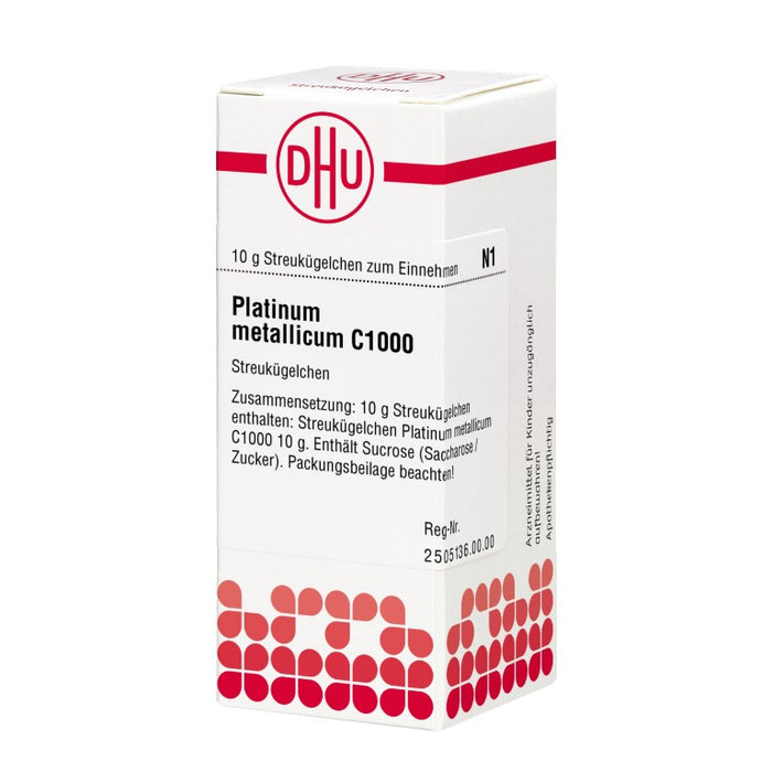 Platinum metallicum C1000 DHU Globuli, 10 g Globules