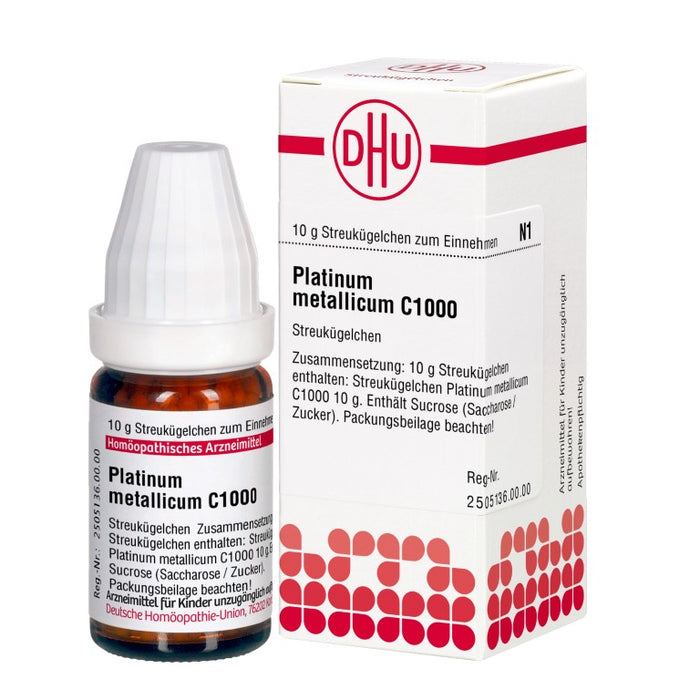 Platinum metallicum C1000 DHU Globuli, 10 g Globules