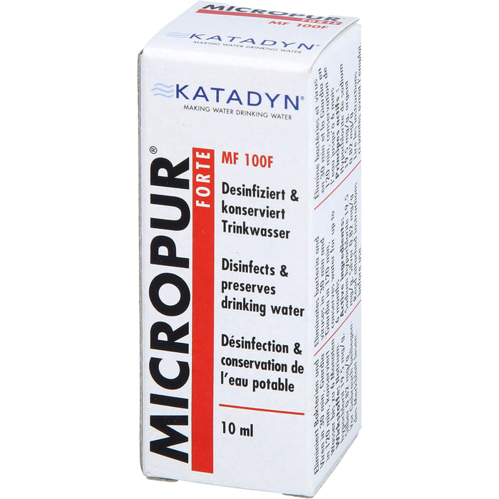 MICROPUR forte MF 100F Lösung desinfiziert und konserviert Trinkwasser, 10 ml Solution