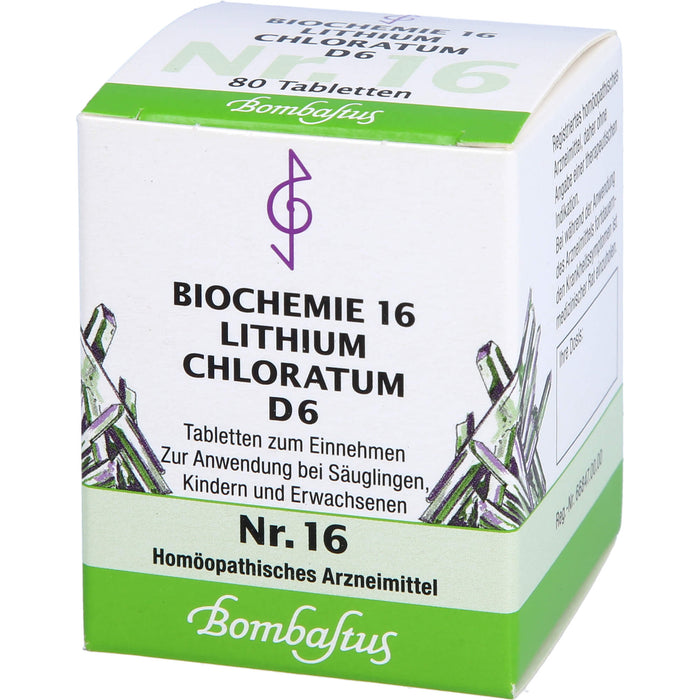 Bombastus Biochemie 16 Lithium chloratum D6 Tabletten, 80 pcs. Tablets
