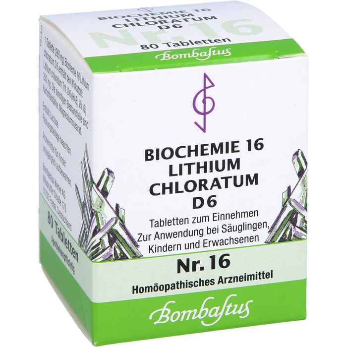 Bombastus Biochemie 16 Lithium chloratum D6 Tabletten, 80 pc Tablettes
