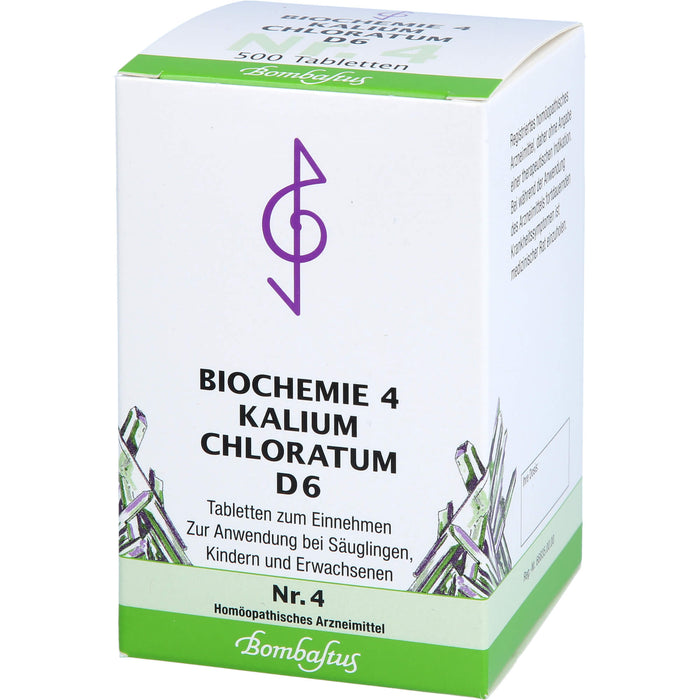 Bombastus Biochemie 4 Kalium chloratum D6 Tabletten, 500 pcs. Tablets