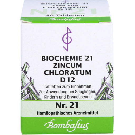 Biochemie 21 Zincum chloratum Bombastus D12 Tbl., 80 St TAB