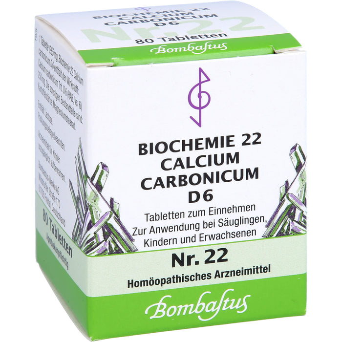 Biochemie 22 Calcium carbonicum Bombastus D6 Tbl., 80 St TAB