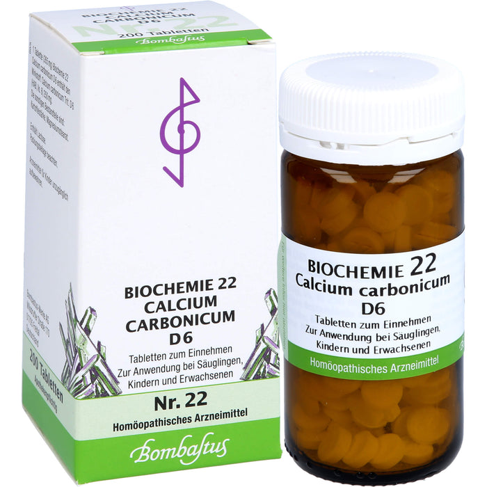 Bombastus Biochemie 22 Calcium carbonicum D6 Tabletten, 200 pc Tablettes
