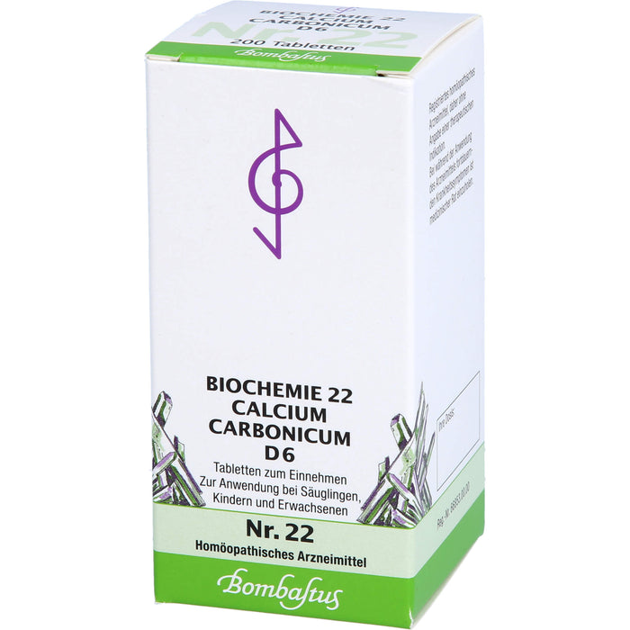 Bombastus Biochemie 22 Calcium carbonicum D6 Tabletten, 200 pc Tablettes