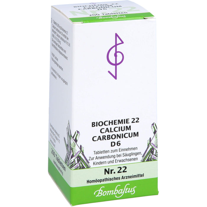 Biochemie 22 Calcium carbonicum Bombastus D6 Tbl., 200 St TAB