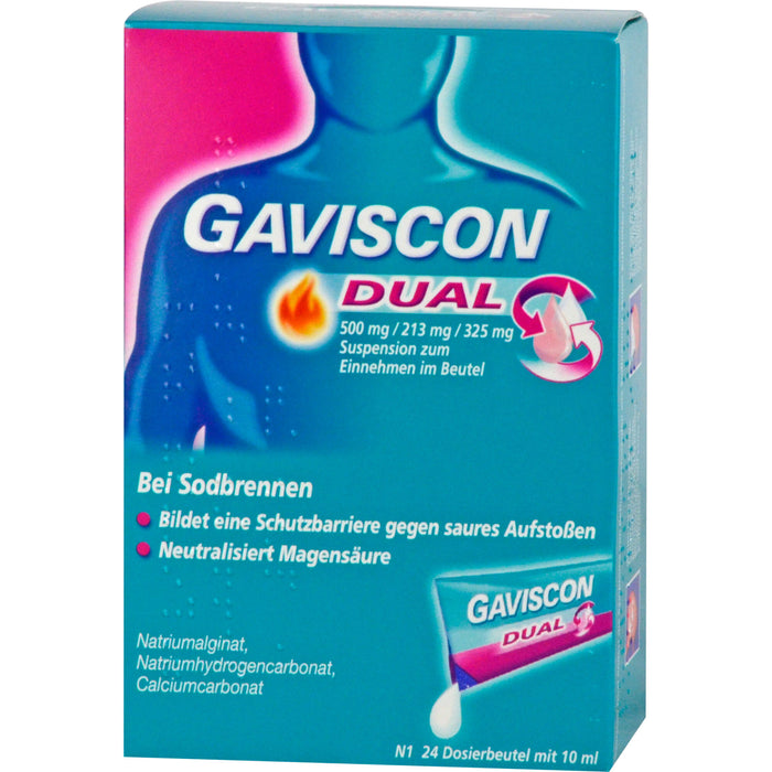 GAVSICON Dual Suspension bei Sodbrennen, 24 pc Sachets
