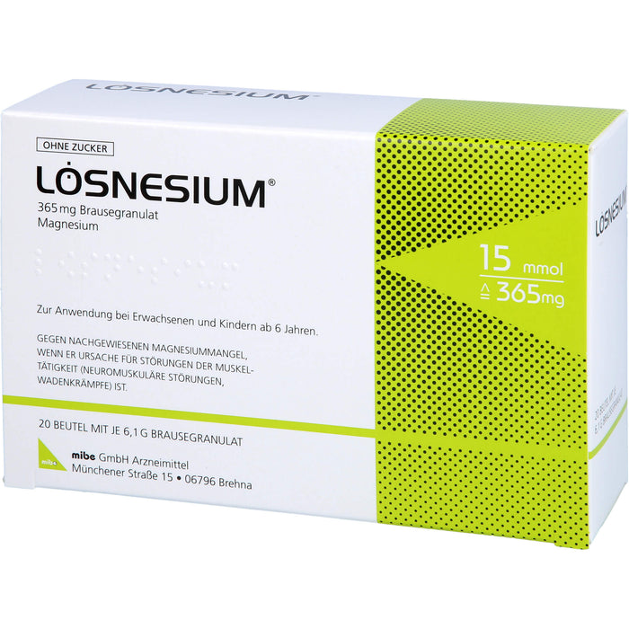 Lösnesium Magnesium Brausegranulat, 20 pcs. Sachets