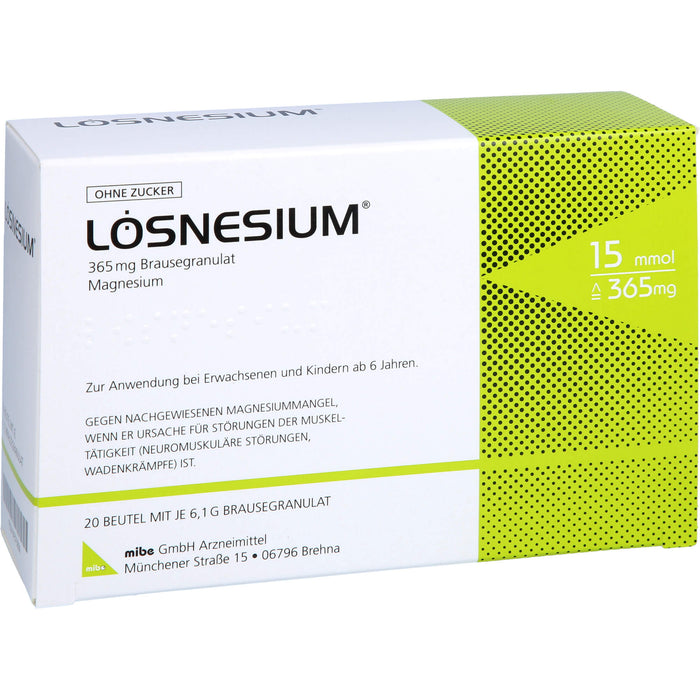 Lösnesium Magnesium Brausegranulat, 20 pc Sachets
