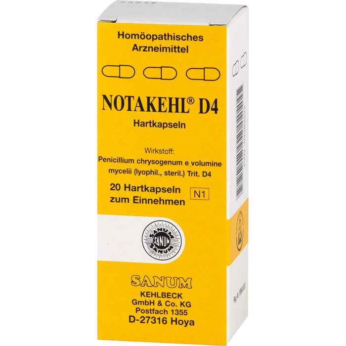SANUM-KEHLBECK Notakehl D4 Kapseln, 20 pc Capsules