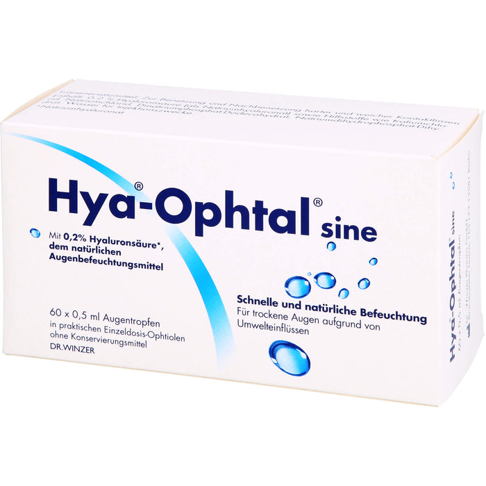 Hya-Ophtal  Lösung zur Erfrischung und Befeuchtung, 60 pc Solution