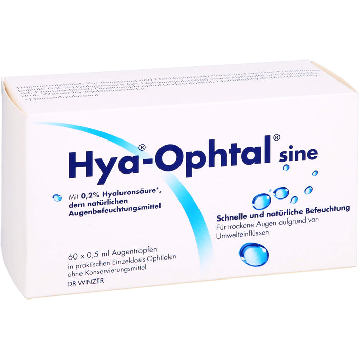 Hya-Ophtal  Lösung zur Erfrischung und Befeuchtung, 60 pc Solution