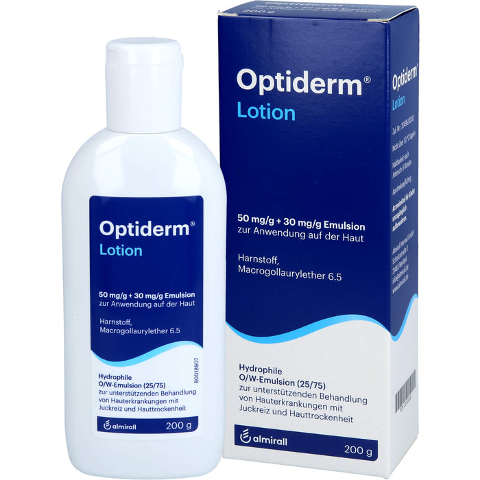 Optiderm Lotion bei Hauterkrankungen mit Juckreiz und Hauttrockenheit, 200 g Solution
