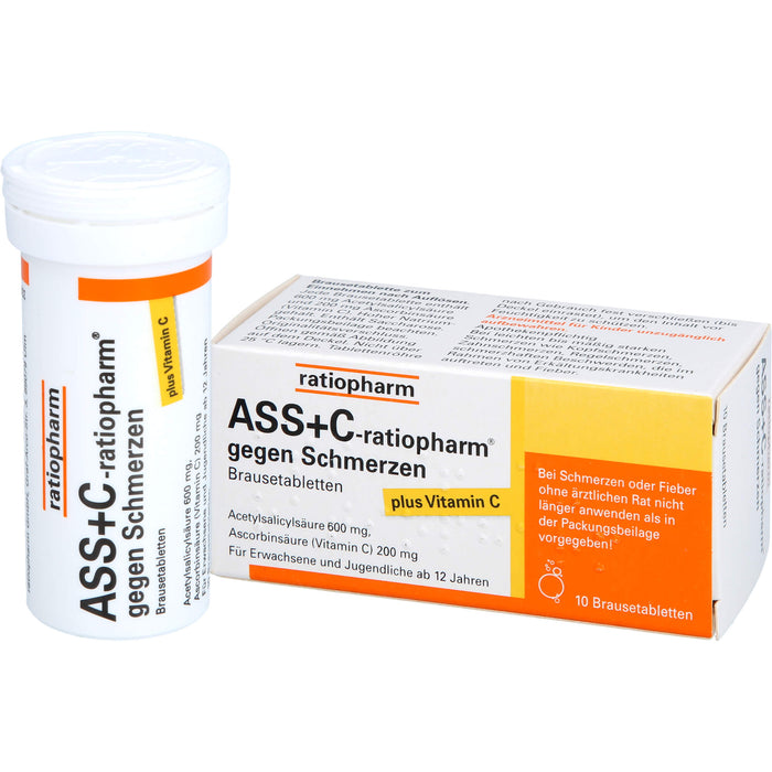 ASS + C-ratiopharm gegen Schmerzen Brausetabletten, 10 pcs. Tablets