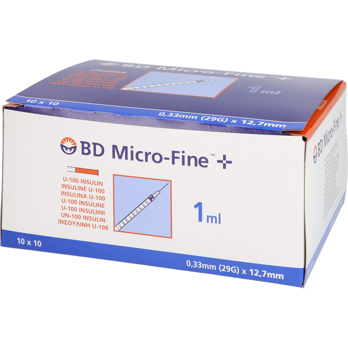 BD Micro-Fine+ U 100 Insulinspritzen 12,7 mm, 100 pc Seringues