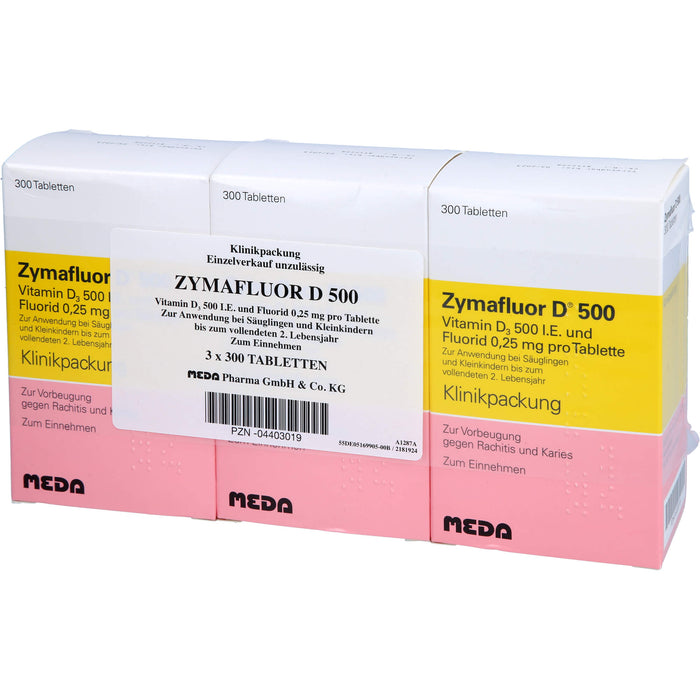 Zymafluor D 500 Tabletten zur Vorbeugung gegen Rachitis und Karies, 900 pc Tablettes