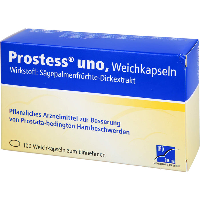 TAD Pharma Prostess uno Weichkapseln zur Besserung von prostatabedingten Harnbeschwerden, 100 pcs. Capsules