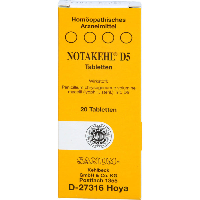 SANUM-KEHLBECK Notakehl D5 Tabletten, 20 St. Tabletten