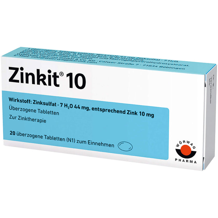 Zinkit 10, Überzogene Tabletten, 20 St UTA