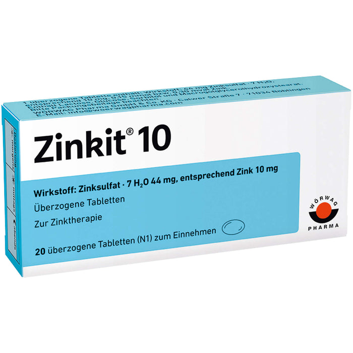 Zinkit 10, Überzogene Tabletten, 20 St UTA