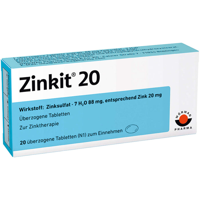Zinkit 20, Überzogene Tabletten, 20 St UTA