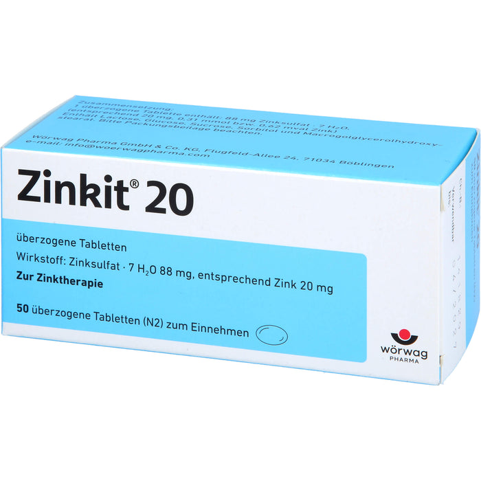 Zinkit 20 überzogene Tabletten zur Zinktherapie, 50 pcs. Tablets