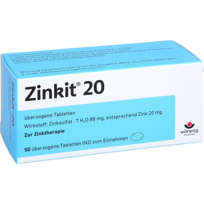 Zinkit 20 überzogene Tabletten zur Zinktherapie, 50 pcs. Tablets