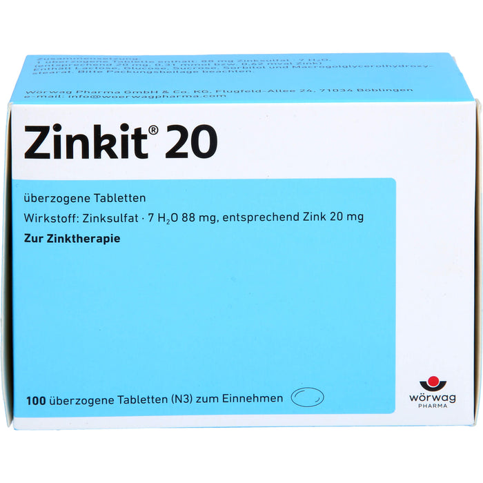 Zinkit 20, Überzogene Tabletten, 100 St UTA