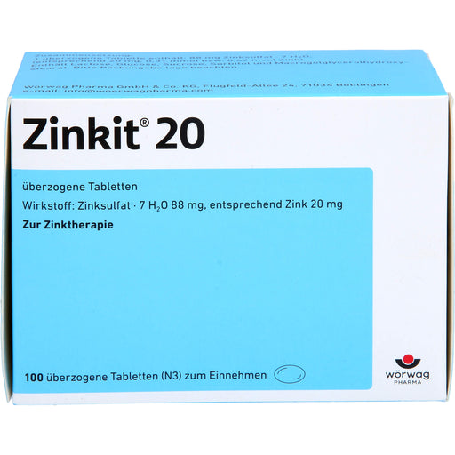 Wörwag Zinkit 20 Tabletten zur Zinktherapie, 100 St. Tabletten